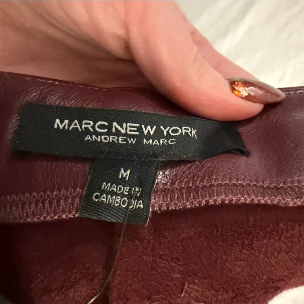 Marc New York Chic Maroon‎ Leather Pencil Skirt